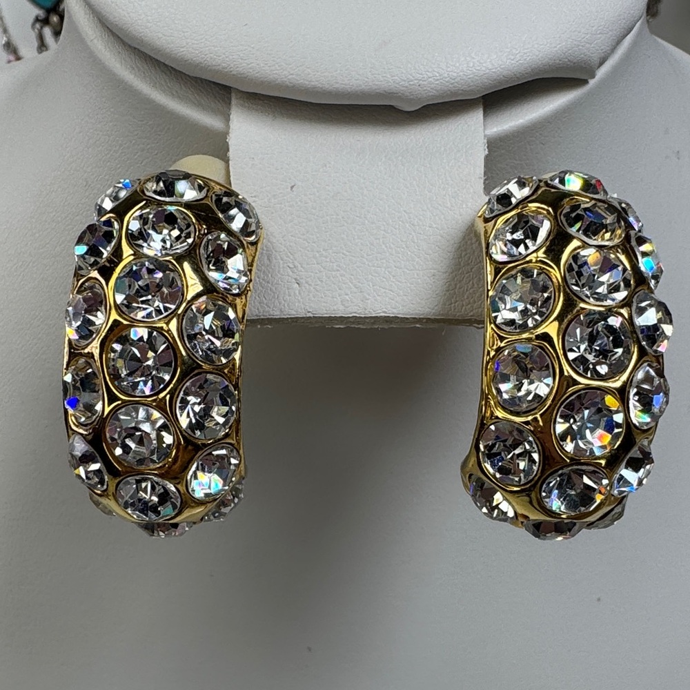 Crystal Embellished Gold Earrings
